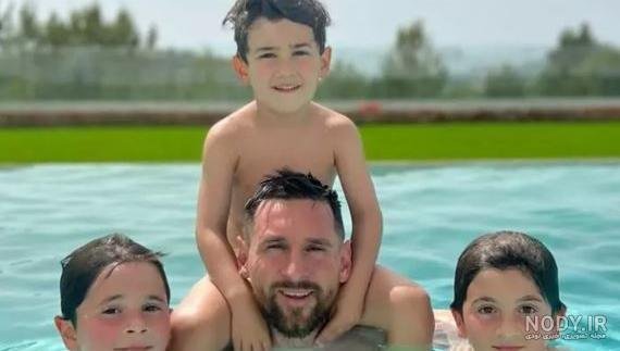  عکس مسی و همسرش در ساحل