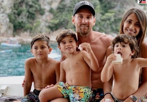  عکس استراحت لیونل مسی و همسرش آنتونلا در ساحل بارسلونا