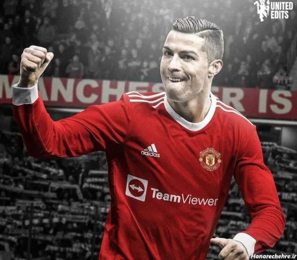 عکس خوشحالی رونالدو در منچستر یونایتد