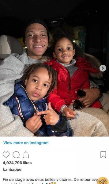  عکس امباپه و همسرش و فرزندش