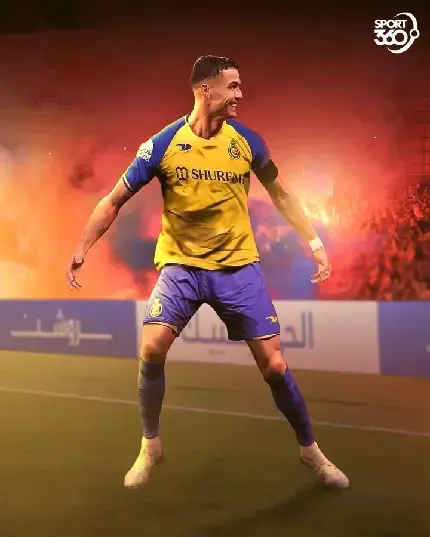  عکس رونالدو در النصر با لباس آبی