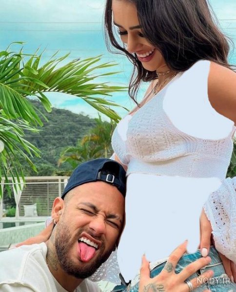  عکس نیمار و همسرش در استخر