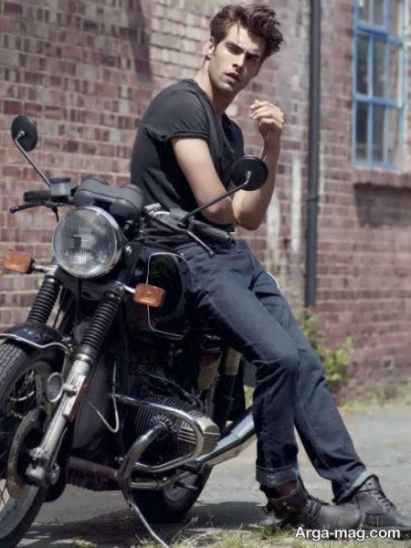  ژست عکاسی با موتور پسرانه