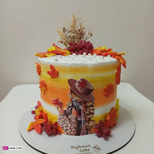  عکس کیک تولد پاییزی