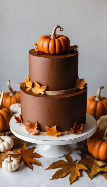 عکس کیک تولد پاییزی مردانه