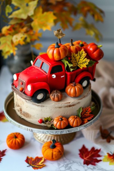  عکس کیک تولد پاییزی مردانه