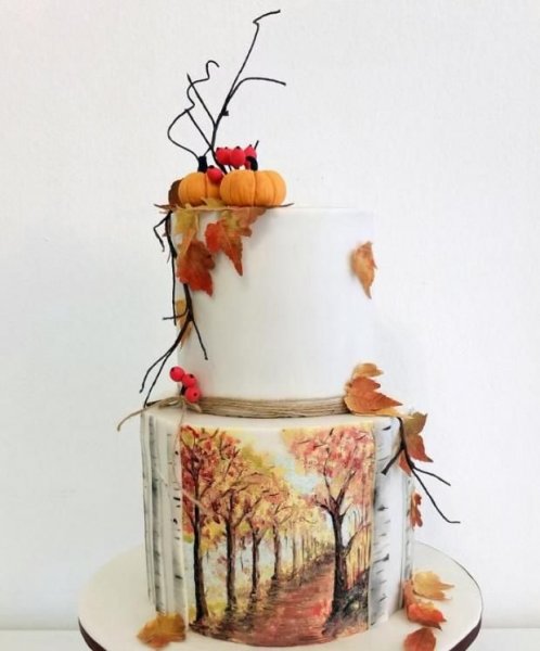  عکس کیک تولد پاییزی مردانه