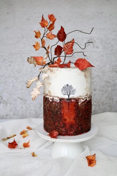  عکس کیک تولد پاییزی مردانه