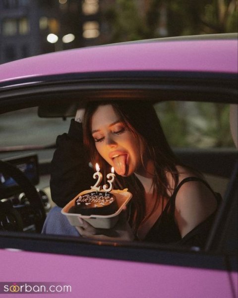 عکس تولد داخل ماشین