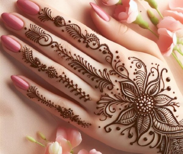  20 عکس نقش حنا ساده دخترانه