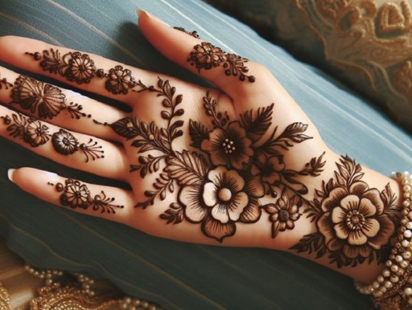  20 عکس نقش حنا ساده دخترانه