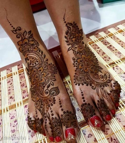  20 عکس نقش حنا ساده دخترانه