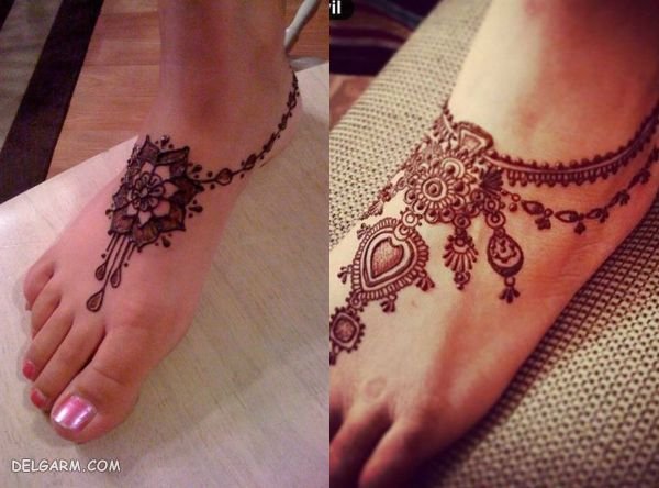  20 عکس نقش حنا ساده دخترانه