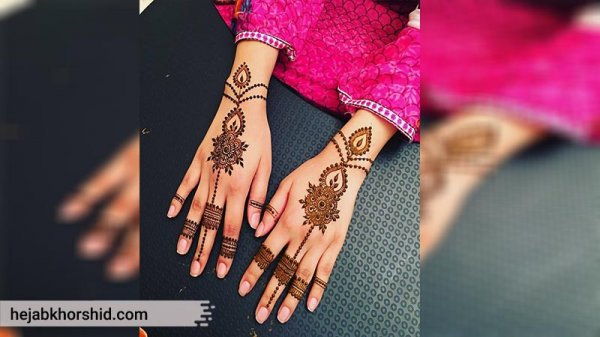  20 عکس نقش حنا ساده دخترانه