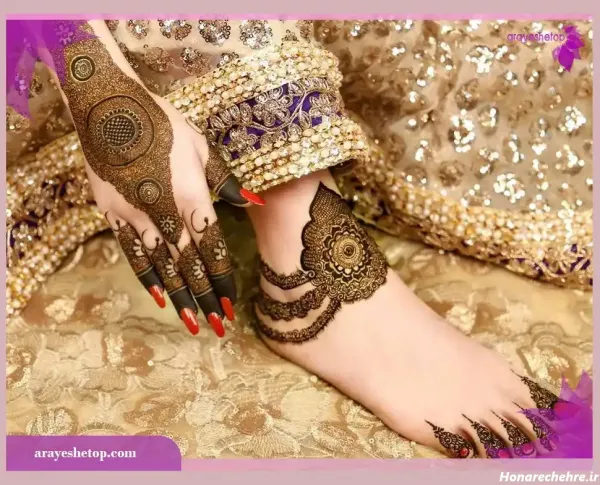  20 عکس نقش حنا ساده دخترانه