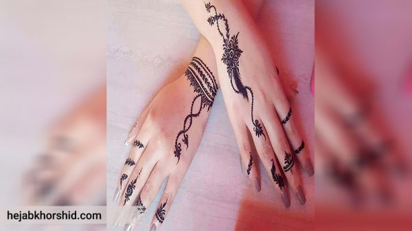  20 عکس نقش حنا ساده دخترانه