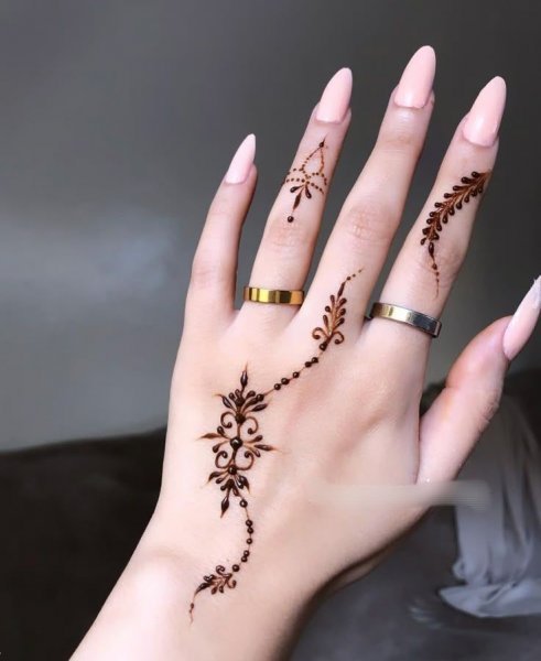  عکس نقش حنا جدید دخترانه