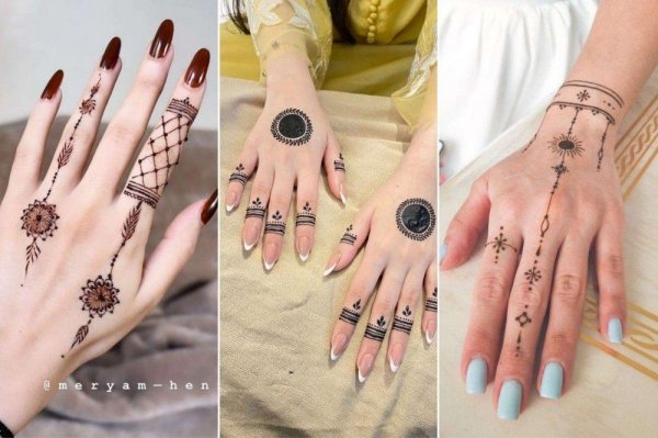  عکس نقش حنا جدید دخترانه