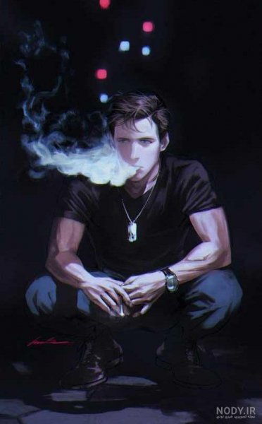  عکس سیگار کشیدن پسر غمگین