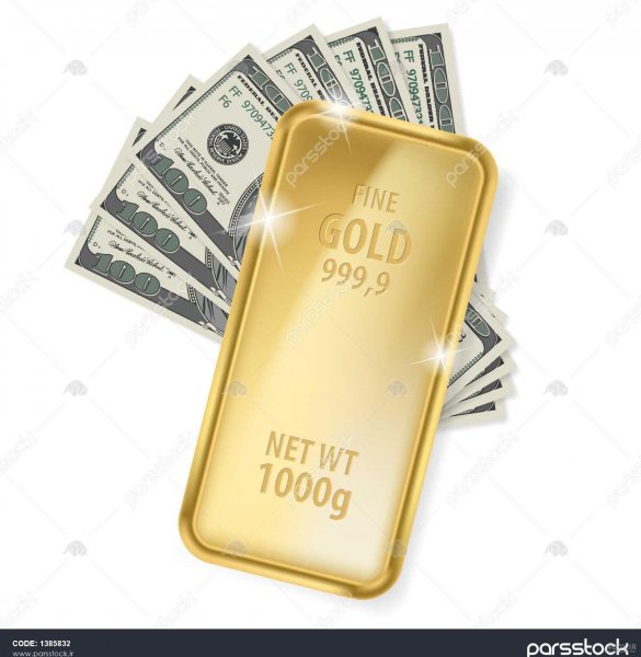  عکس شمش طلا و دلار برای تصویر زمینه