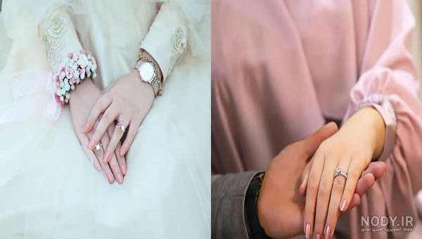  عکس حلقه نامزدی در دست دختر طبیعی