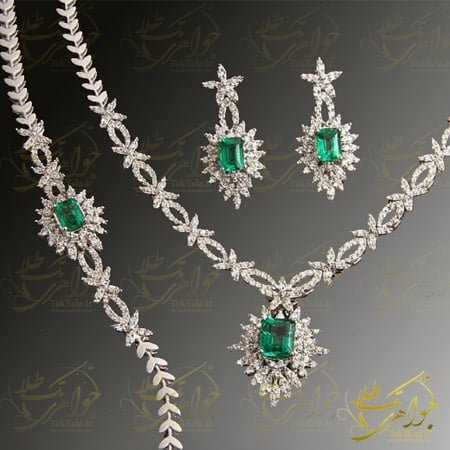  عکس سرویس جواهر زمرد و برلیان