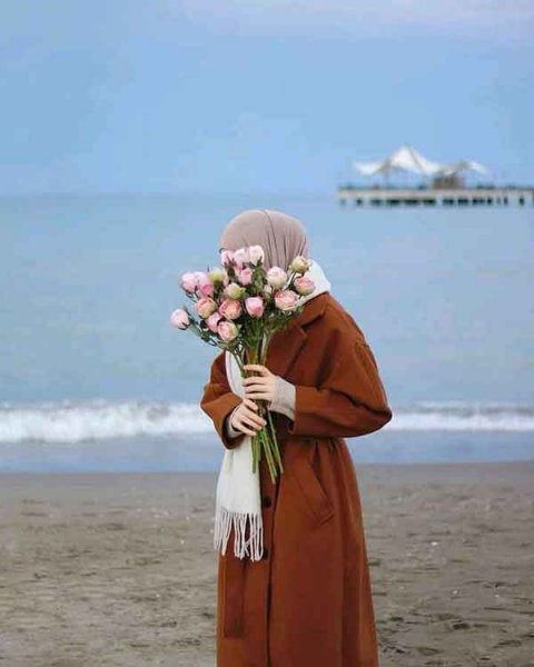  100 عکس پروفایل دختر با حجاب کنار دریا