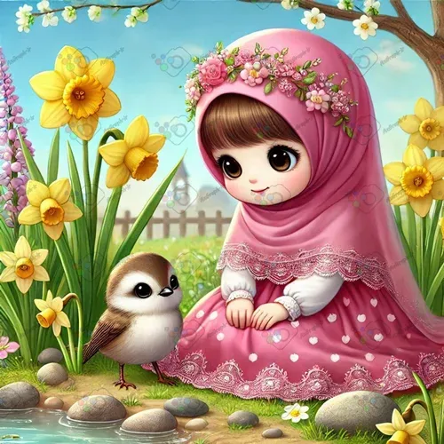 عکس دختر با حجاب کارتونی