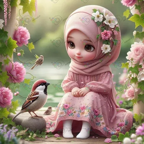  عکس دختر با حجاب کارتونی