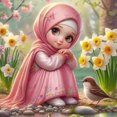  عکس دختر با حجاب کارتونی