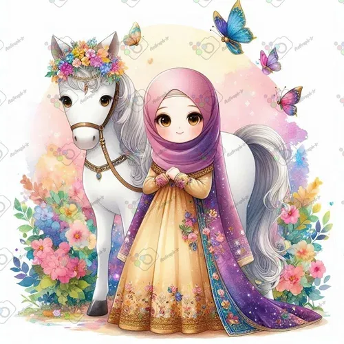  عکس دختر با حجاب کارتونی