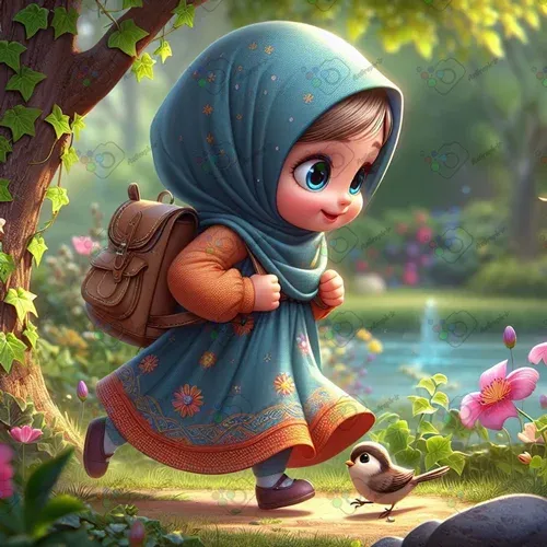  عکس دختر با حجاب کارتونی