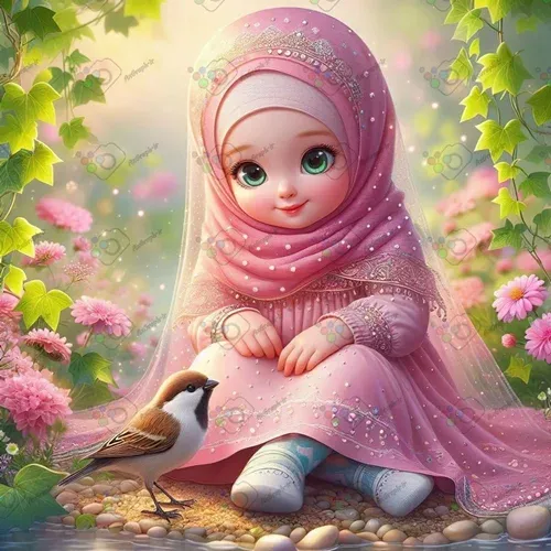  عکس دختر با حجاب کارتونی