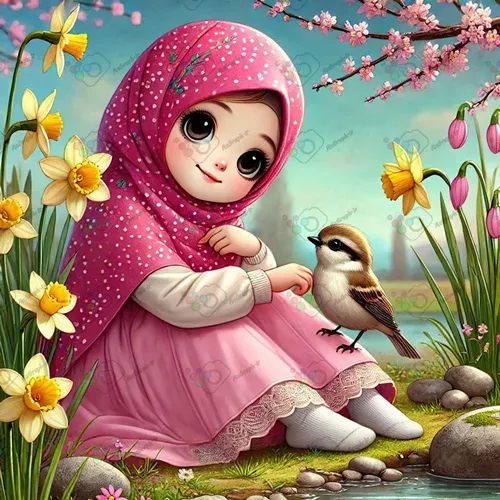  عکس دختر با حجاب کارتونی