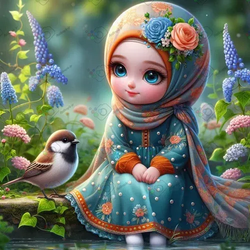  عکس دختر با حجاب کارتونی