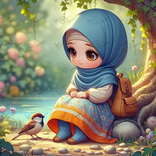  عکس دختر با حجاب کارتونی
