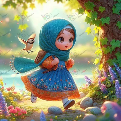  عکس دختر با حجاب کارتونی