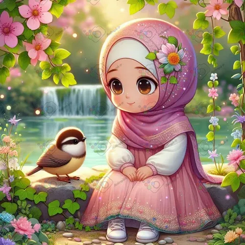  عکس دختر با حجاب کارتونی