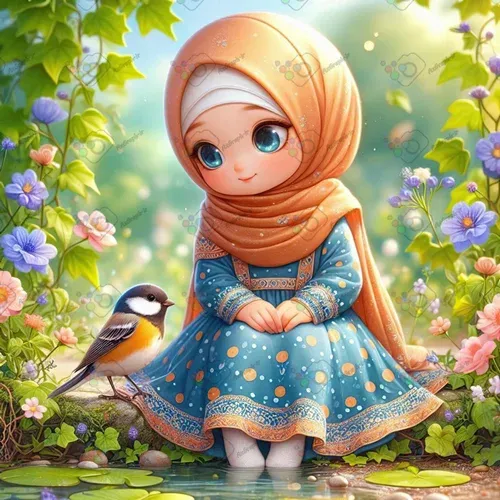  عکس دختر با حجاب کارتونی