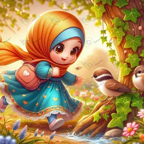  عکس دختر با حجاب کارتونی