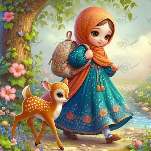  عکس دختر با حجاب کارتونی