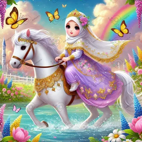  عکس دختر با حجاب کارتونی