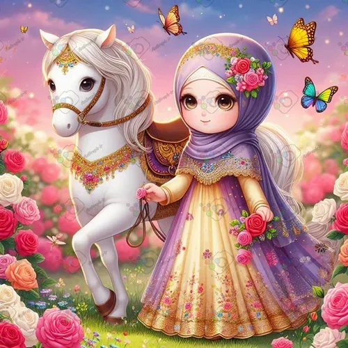  عکس دختر با حجاب کارتونی