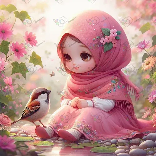  عکس دختر با حجاب کارتونی