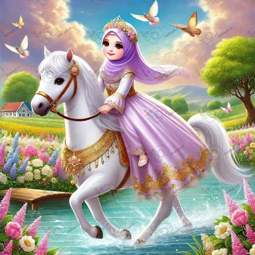  عکس دختر با حجاب کارتونی