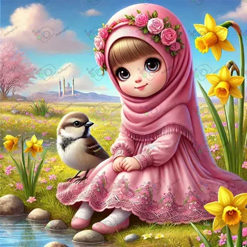  عکس دختر با حجاب کارتونی