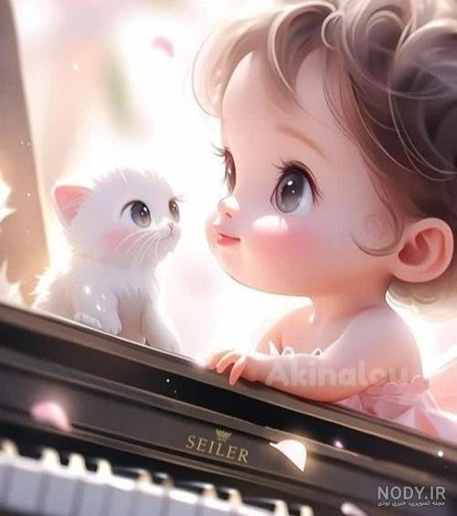  عکس انیمه کیوت صورتی