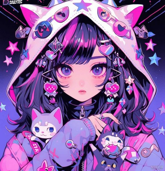  عکس انیمه کیوت صورتی