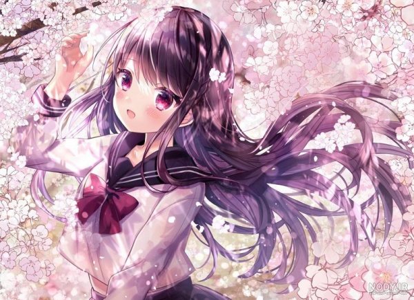  عکس انیمه کیوت صورتی