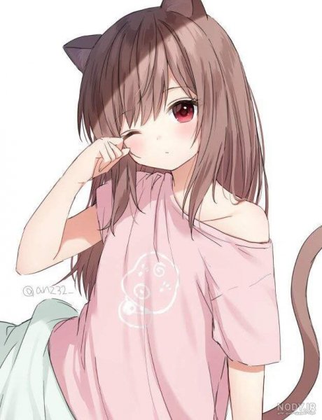  عکس انیمه کیوت صورتی